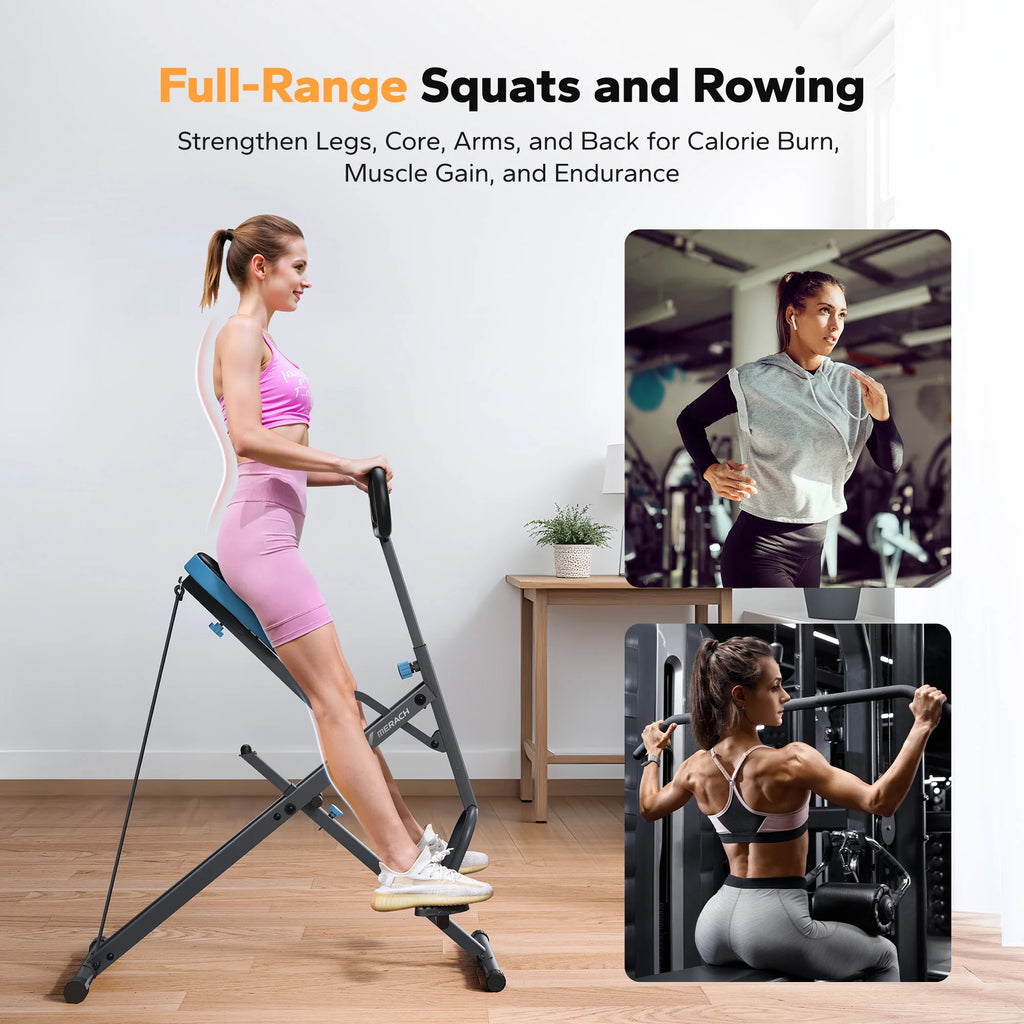 Machine de Squat 2-en-1 MERACH - Squat & Rowing Pliable