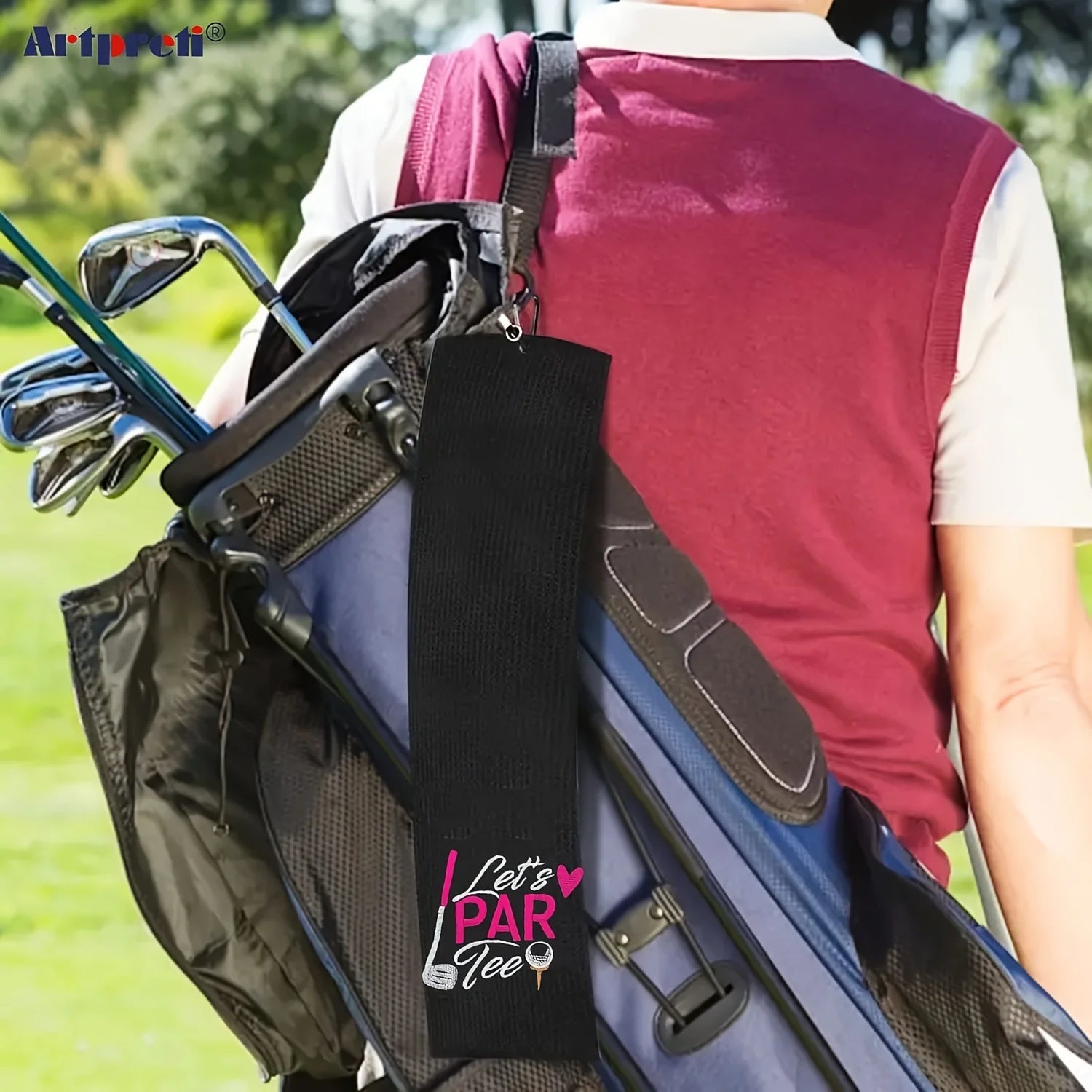 Serviette de Golf Brodée Microfibre Premium - Cadeau Golfeur