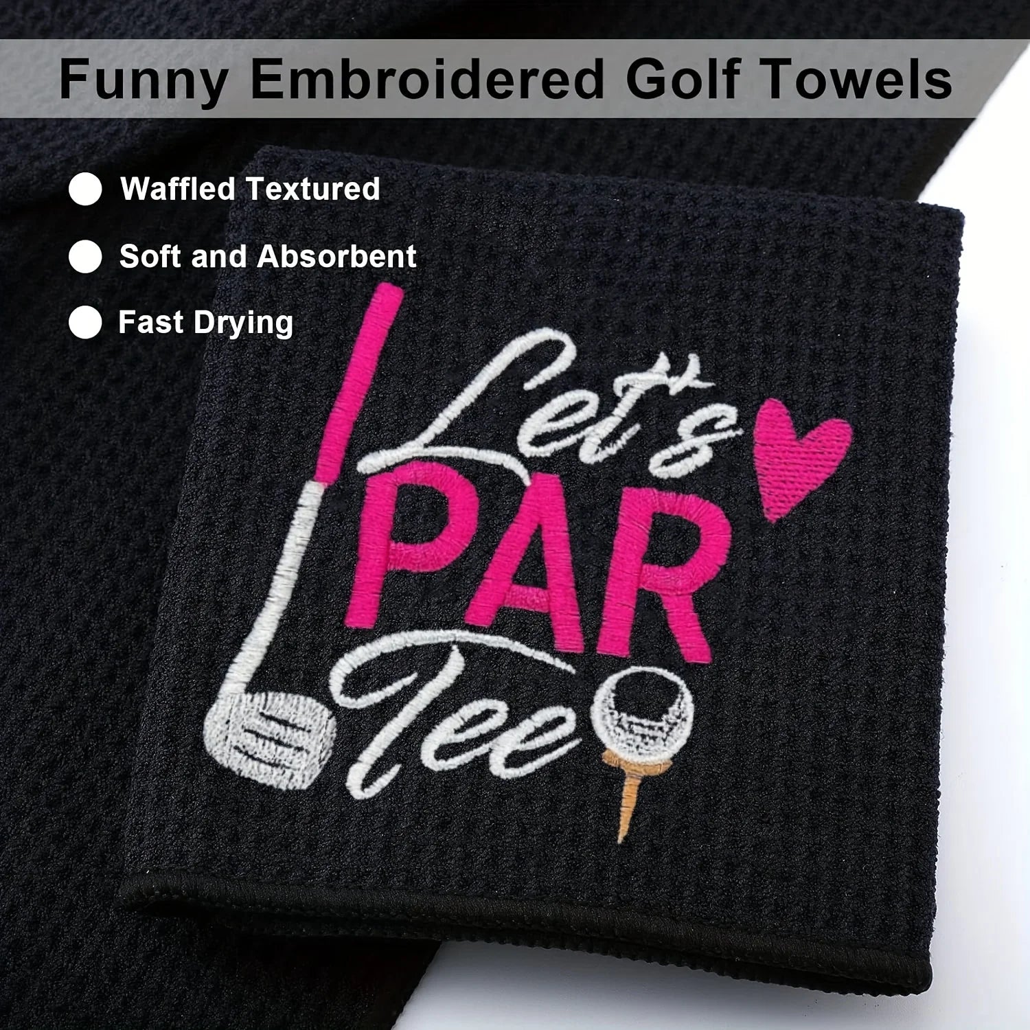 Serviette de Golf Brodée Microfibre Premium - Cadeau Golfeur